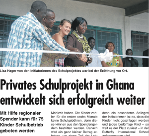 Privates Schulprojekt in Ghana entwickelt sich erfolgreich weiter